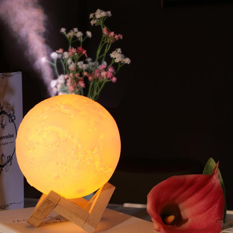 880mL Air Humidifier 3D Moon Lamp